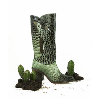 Green cowboy boot