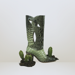 Green cowboy boot